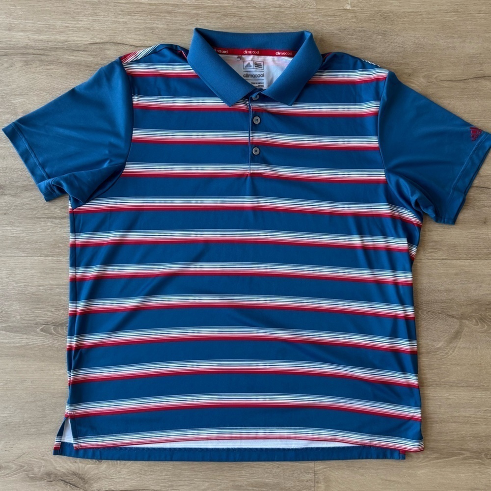 Adidas Men's Clima Cool Golf Polo Tee Size XL Striped